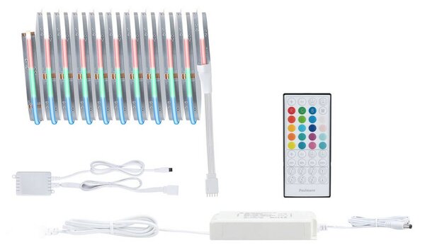Paulmann Zestaw podstawowy taśm LED MaxLED 1000 COB, 3 m, RGBW możliwość ściemniania, chromowy / srebrny, salon / jadalnia, tworzywo sztuczne