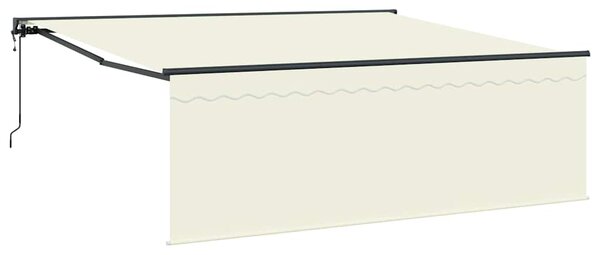 Markiza zwijana Kremowy 400 × 300 cm Poliester i aluminium
