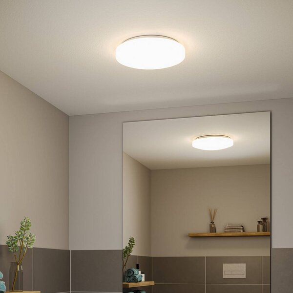 Paulmann Lampa sufitowa Axin, średnica 35 cm, biała, IP44, E27 możliwość ściemniania, biały / opal, łazienka, tworzywo sztuczne, nowoczesny