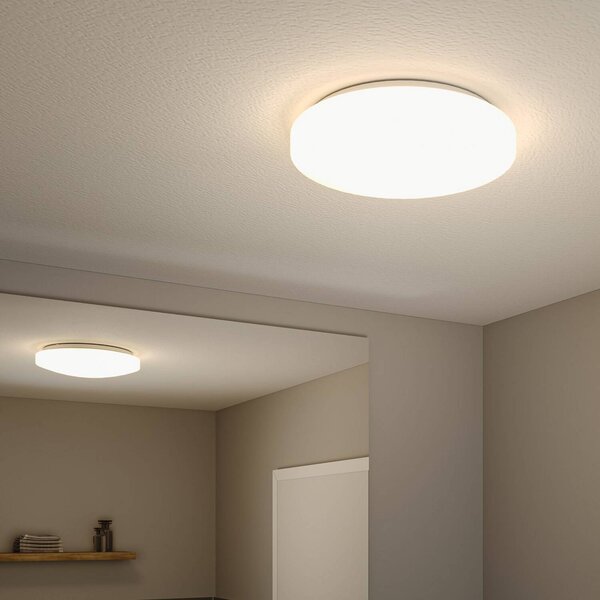 Paulmann Lampa sufitowa Axin, średnica 35 cm, biała, IP44, E27 możliwość ściemniania, biały / opal, łazienka, tworzywo sztuczne, nowoczesny