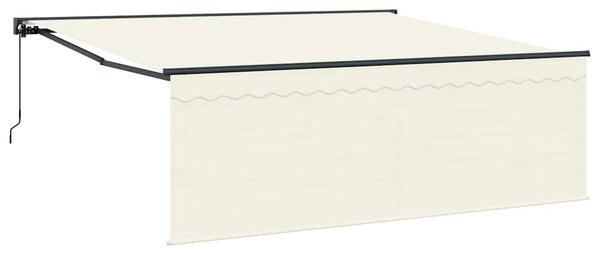 Markiza zwijana Kremowy 400 × 300 cm Poliester i aluminium