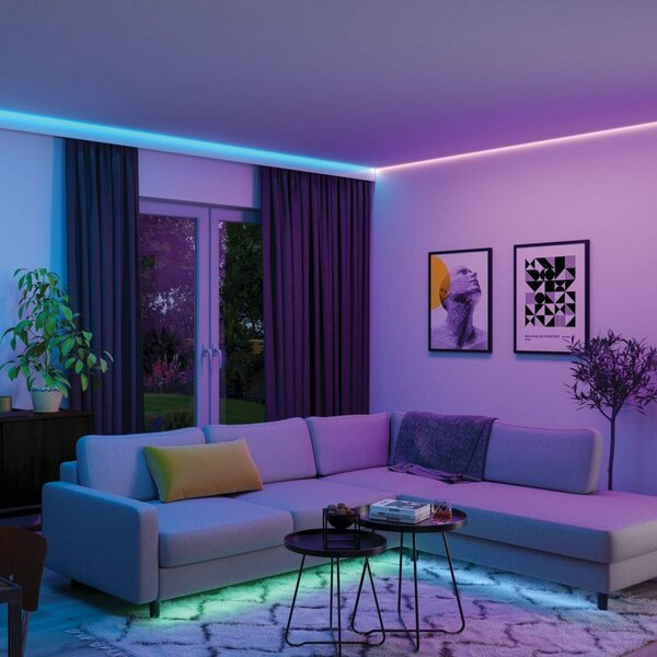 Paulmann Zestaw podstawowy taśm LED MaxLED 1000, 3 m, RGBW, IP44 możliwość ściemniania, chromowy / srebrny, salon / jadalnia, tworzywo sztuczne