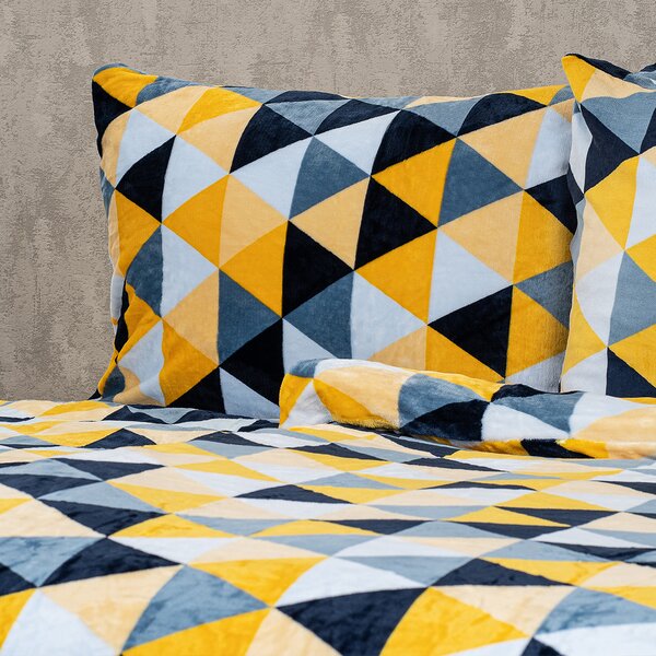 4Home Pościel mikroflanela Scandi triangle , 160 x 200 cm, 70 x 80 cm