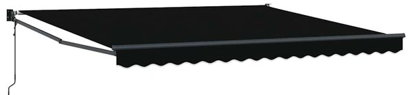 Markiza zwijana Czarny 400 × 300 cm Poliester i aluminium