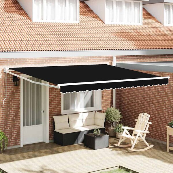 Markiza wysuwana Czarny 400 × 300 cm 100% Poliester i Aluminium