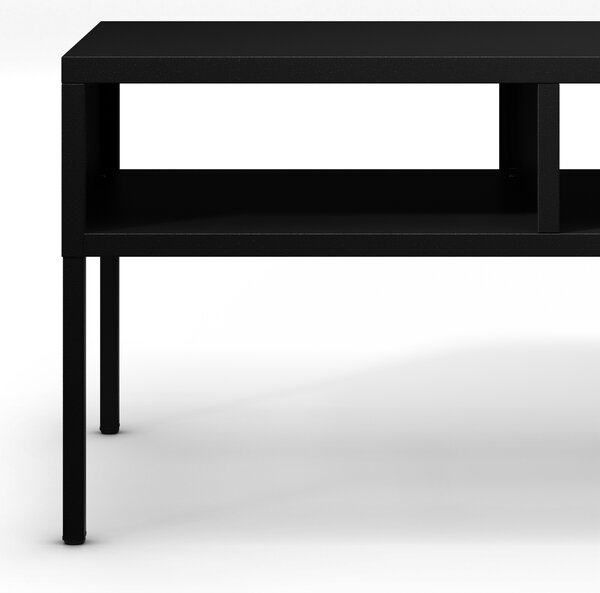 Stolik kawowy prostokątny czarny MATTEO 900 x 450 x 450 mm