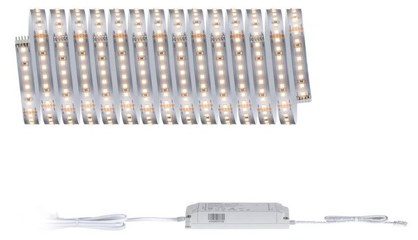 Paulmann Zestaw podstawowy taśm LED MaxLED 1000, 5 m, 2700 K możliwość ściemniania, chromowy / srebrny, salon / jadalnia, tworzywo sztuczne