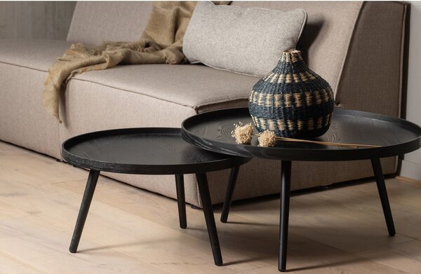 Czarny stolik WOOOD Mesa, Ø 78 cm
