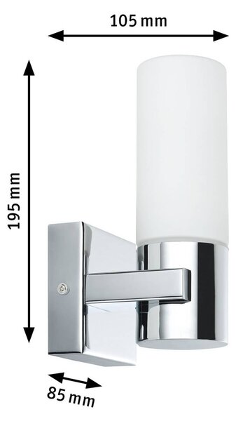 Paulmann Kinkiet Gemini, możliwość ściemniania, chromowy / srebrny, łazienka, metal, nowoczesny