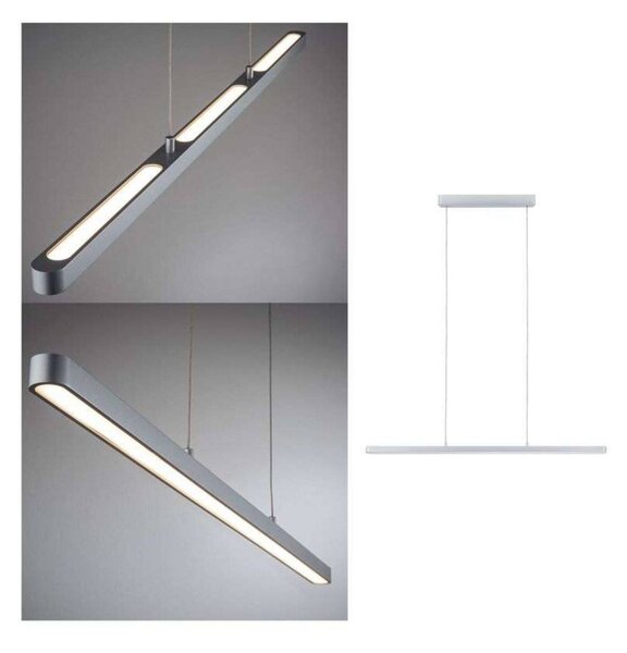 Paulmann Lampa wisząca Lento, możliwość ściemniania, chromowy / srebrny, salon / jadalnia, aluminium, nowoczesny