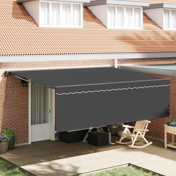 Markiza zwijana Antracyt 450 × 300 cm Poliester i aluminium