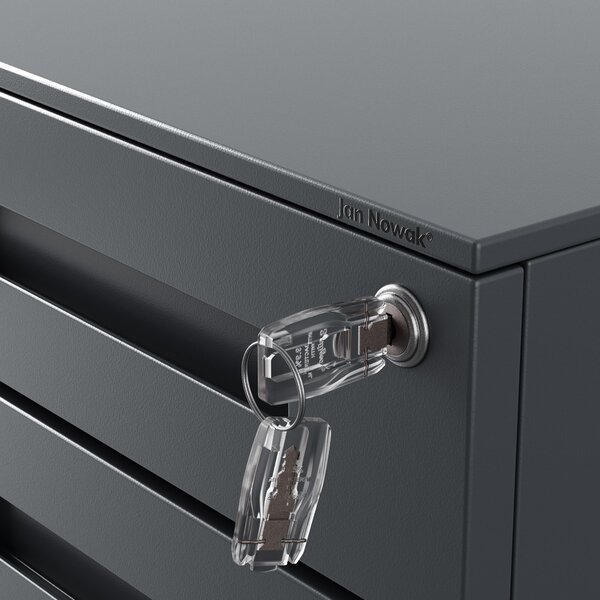 Kontenerek pod biurko KATE 390 x 600 x 500 mm, antracytowy