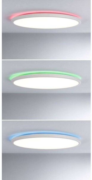 Paulmann Panel LED Atria Shine, Ø40 cm, RGBW, biały, IP20, ściemniany możliwość ściemniania, biały / opal, biuro, tworzywo sztuczne, nowoczesny