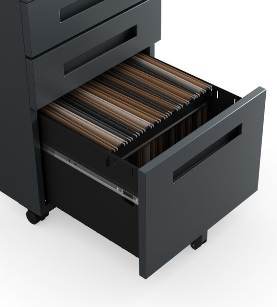 Kontenerek pod biurko KATE 390 x 600 x 500 mm, antracytowy