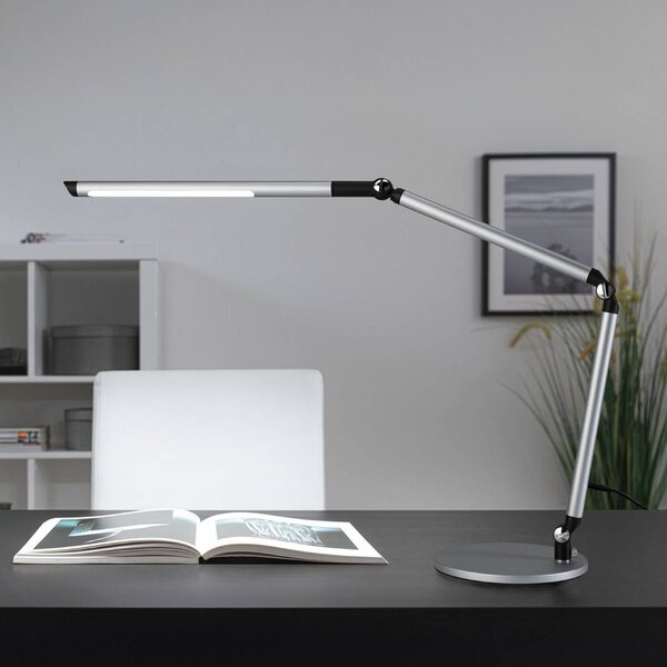 Paulmann Lampa stołowa FlexBar, możliwość ściemniania, chromowy / srebrny, biuro, aluminium, nowoczesny