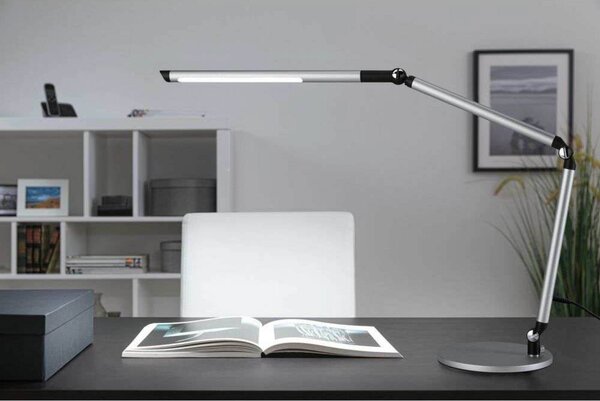 Paulmann Lampa stołowa FlexBar, możliwość ściemniania, chromowy / srebrny, biuro, aluminium, nowoczesny