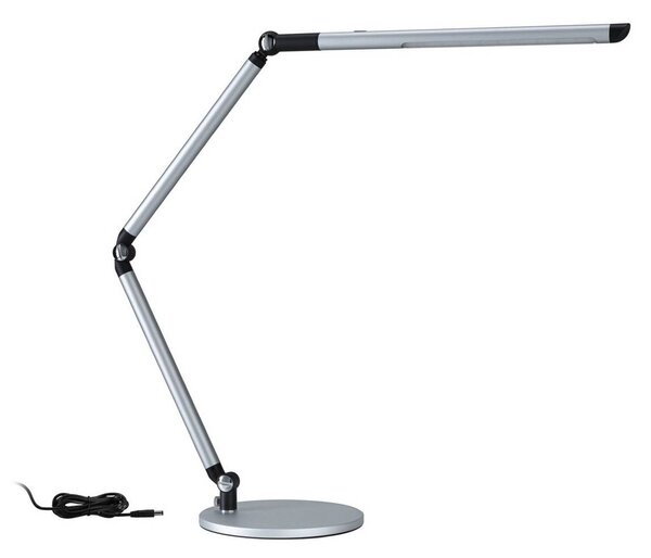 Paulmann Lampa stołowa FlexBar, możliwość ściemniania, chromowy / srebrny, biuro, aluminium, nowoczesny