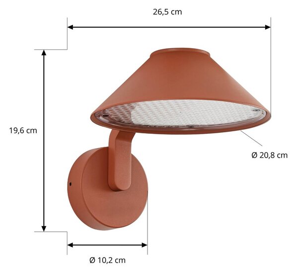 Kinkiet zewnętrzny Capelo Lindby, terracotta, aluminium, nowoczesny