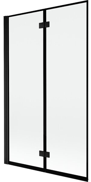 Mexen Mist parawan nawannowy 2-skrzydłowy lewy 110 x 150 cm, czarna ramka, czarny - 8A9-110-002-70-70-L