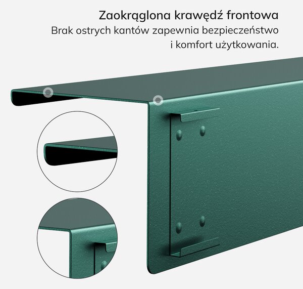 Półka wisząca JOANNE 700 mm, Modern: butelkowa zieleń