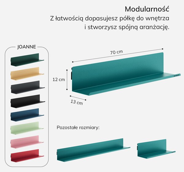 Półka wisząca metalowa morska, 700 mm: JOANNE Modern