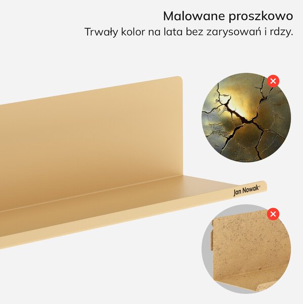Półka wisząca metalowa beżowa, 400 mm: JOANNE Fresh Style