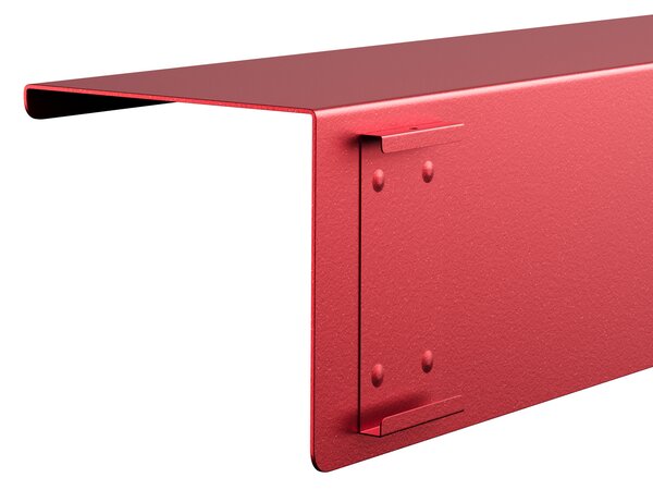 Półka wisząca metalowa czerwona, 1200 mm: JOANNE Modern