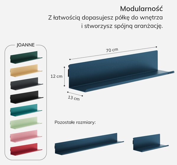 Półka wisząca JOANNE 700 mm, Modern: granatowa