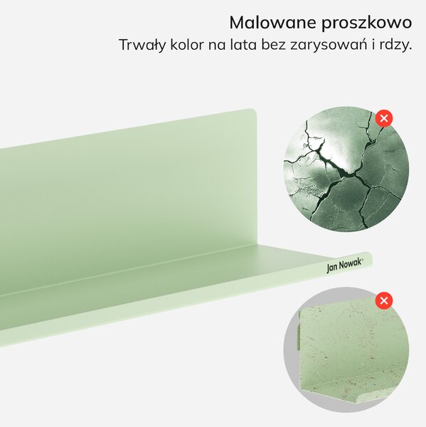 Półka wisząca JOANNE 700 mm, Fresh Style: pastelowy zielony
