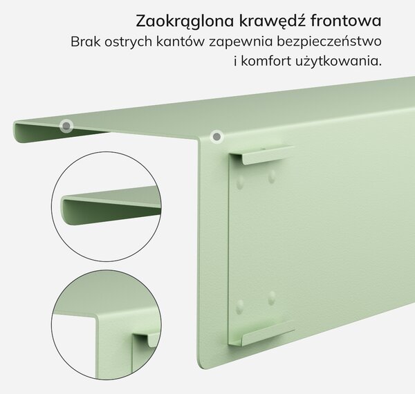 Półka wisząca JOANNE 700 mm, Fresh Style: pastelowy zielony