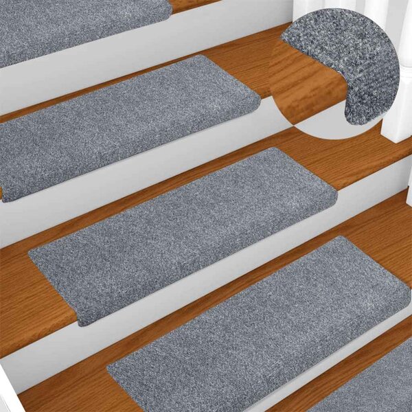 Maty na schody samoprzylepne 20 szt. 65x21x4 cm Jasnoszary prostokątny brzeg