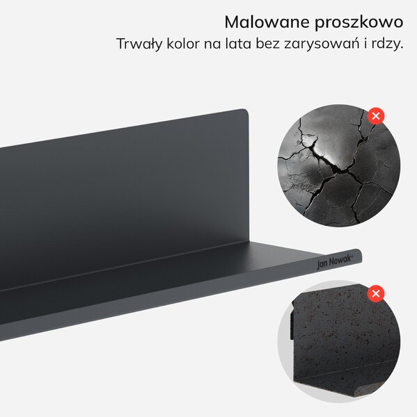 Półka wisząca JOANNE 1200 mm, antracytowa