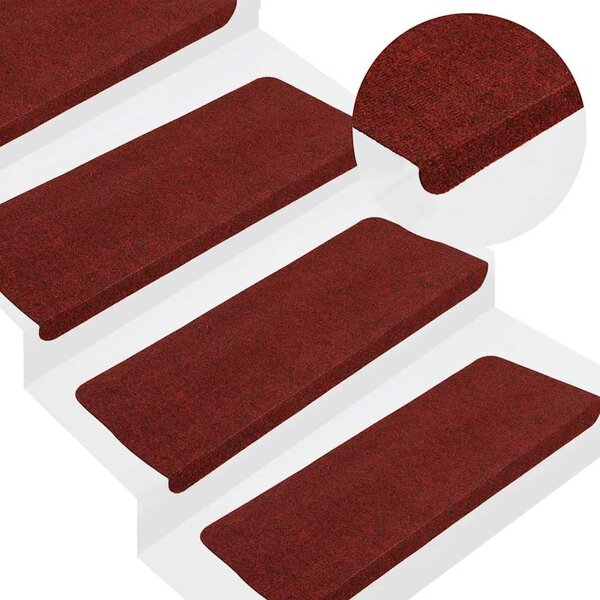Maty na schody samoprzylepne 30 szt. Czerwone 65x22,5x3,5 cm