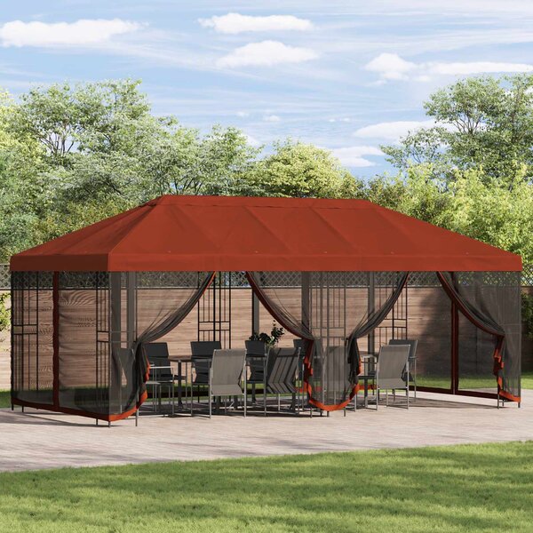 Altana z bokami 6 x 3 m terakota Poliester i Stal 190