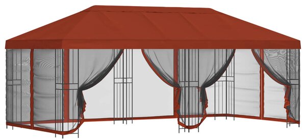 Altana z bokami 6 x 3 m terakota Poliester i Stal 190