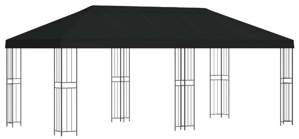Altana ogrodowa 6 x 3 m Czarny Poliester i Stal 190 gsm