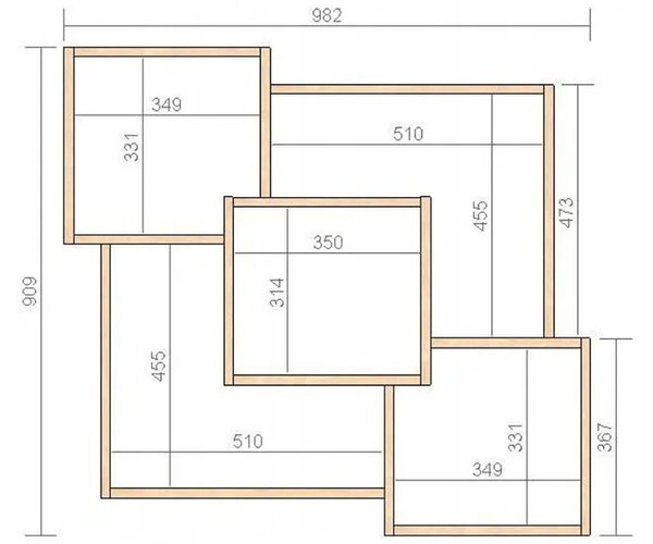 Szara minimalistyczna półka ścienna M5-B95