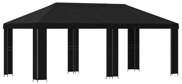 Altana ogrodowa 6 x 3 m Czarny Poliester i Stal 190 gsm