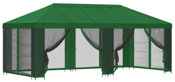 Altana ogrodowa ze ścianami bocznymi 6 x 3 m zielony