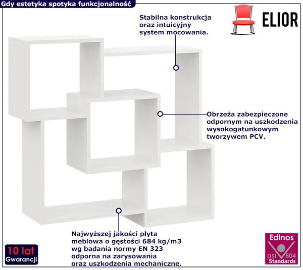 Biała skandynawska półka wisząca G8-A26