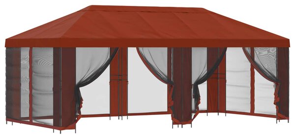 Altana ogrodowa ze ścianami bocznymi 6 x 3 m terakota