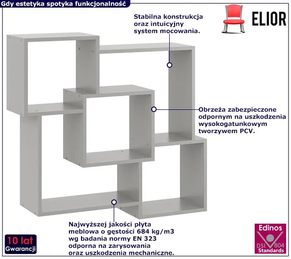 Szara minimalistyczna półka ścienna M5-B95