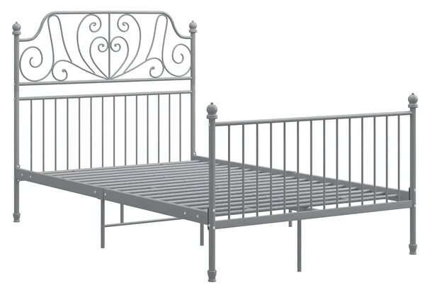 Szare metalowe łóżko z zagłówkiem 120x200 cm P1-L28