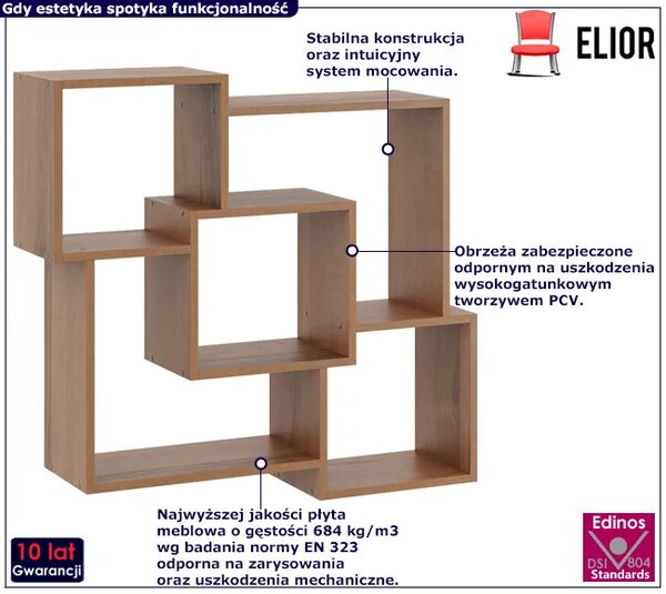 Minimalistyczna półka wisząca w kolorze orzech F3-T09