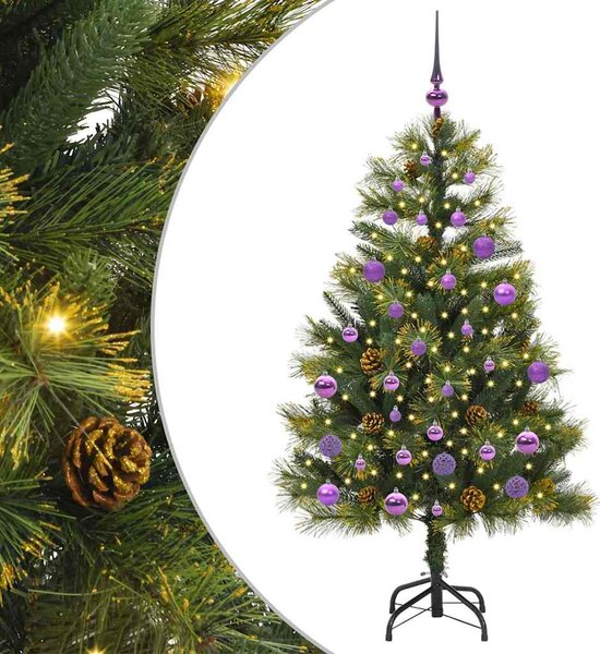 Sztuczna Choinka z Zawieszkami Zielony 150 cm