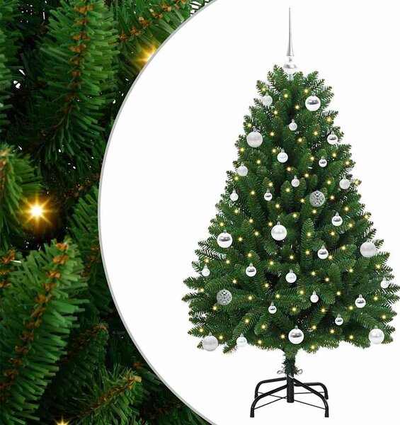 Sztuczna choinka z 150 diodami LED Zielony 150 cm PVC i Metal