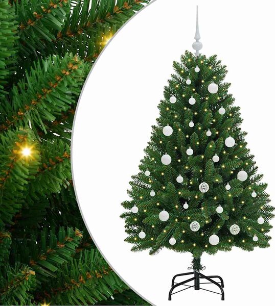 Sztuczna choinka z 150 diodami LED Zielony 150 cm PVC i Metal