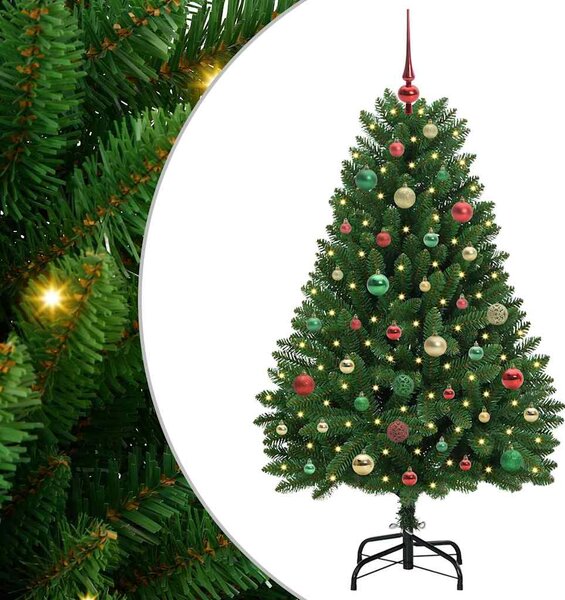 Sztuczna choinka Zielony 150 cm PVC i Metal 150 diod LED