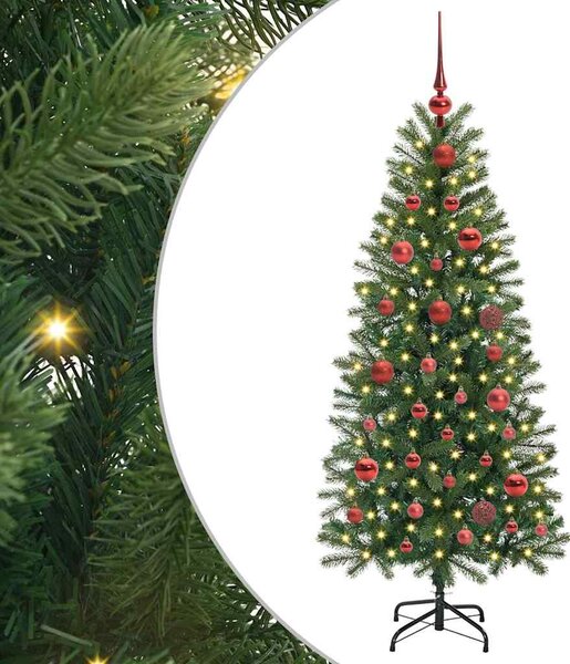 Sztuczna choinka z 150 diodami LED Zielony 150 cm PE i PVC