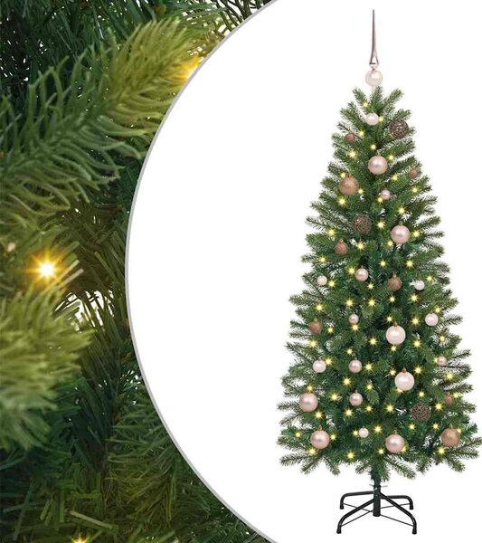 Sztuczna choinka z 150 diodami LED Zielony 150 cm PE i PVC